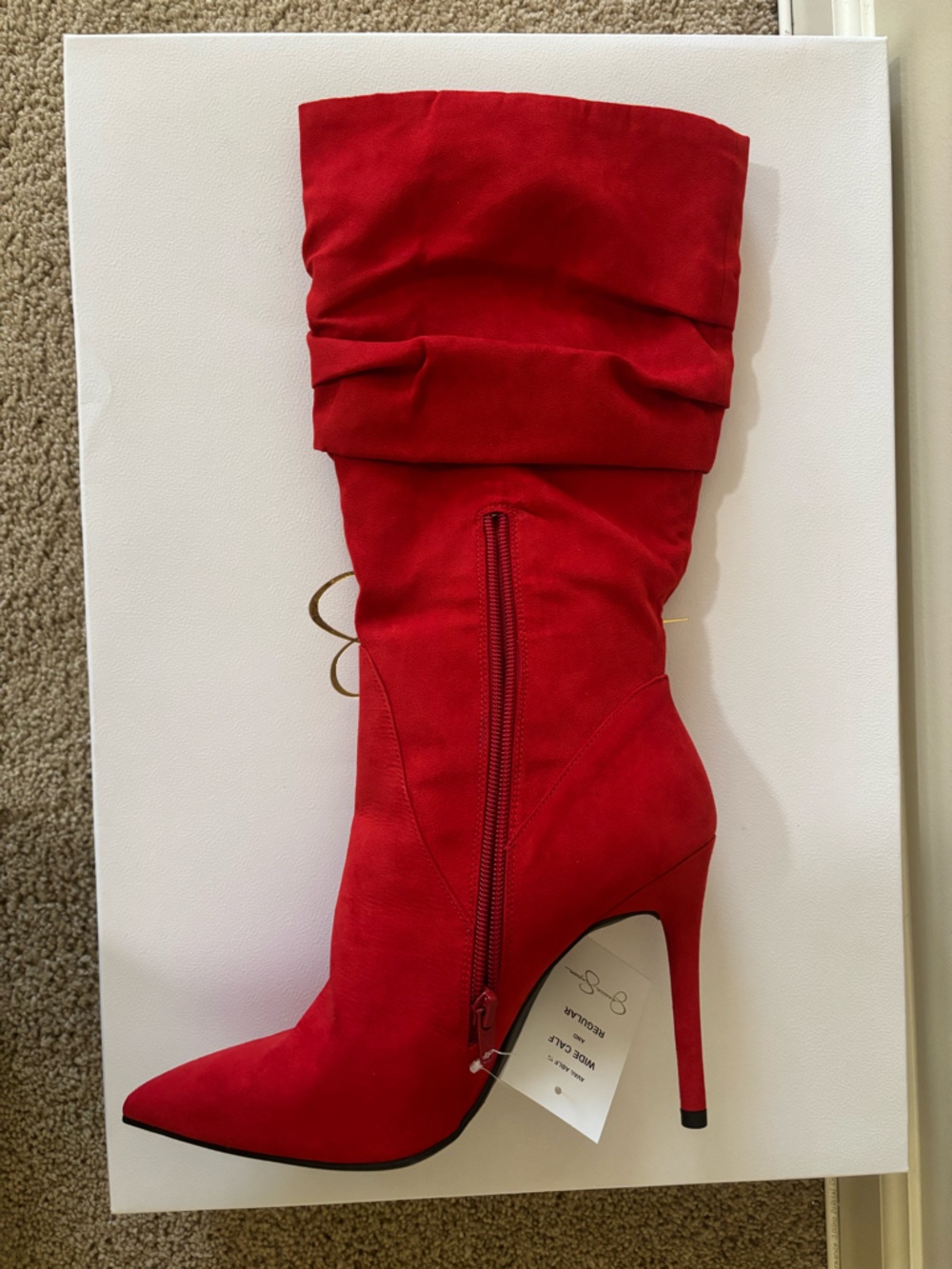 Jessica Simpson Red Slouch Stiletto Knee-High Boot - Picture 4 of 4